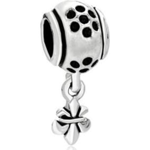 Slid charm Free shipping Fleur De Lis Charm Bracelet Dangle European Bead Bracelet fit Pandora bracelet