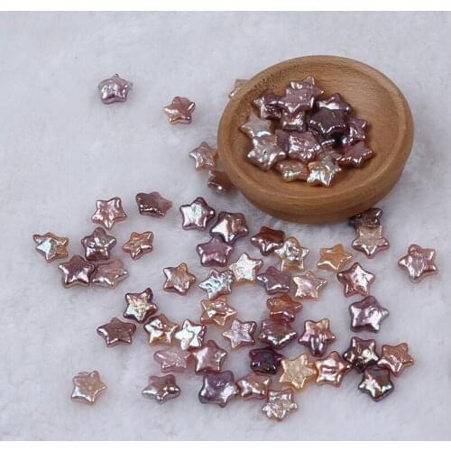 11mm Purple Color Special Five Pointed Star Shape Loose Pearl Bead No Hole Natural Freshwater Baroque Pearl