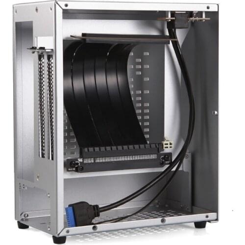 B07 Mini ITX Computer Case Aluminum Chassis HTPC Host Case USB 3.0 ITX Enclosure with Graphics Card 16x Extension Cable