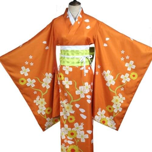 Anime Saionji Hiyoko Cosplay Costume Danganronpa 2: Goodbye Despair Hiyoko Saionji Kimono Japanese Womens Costumes and Wigs