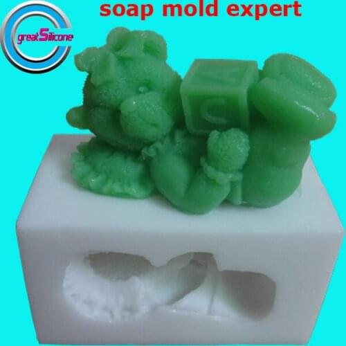 3D Bear Design Soap Mold Soft Silicone Mold for Soap Making Food Grade Chocolate Mold