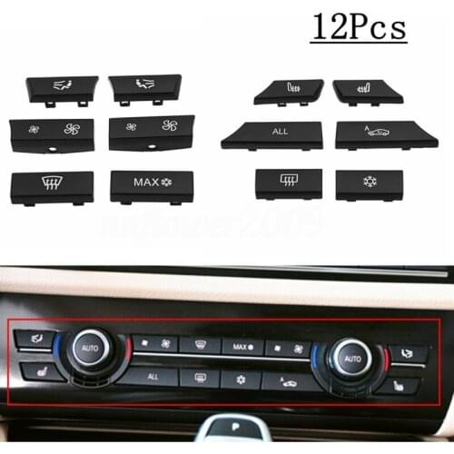 12pcs/Set Button Key Cap Repair Kit A/C Heater Climate Control Button Repair Switch For BMW 5 6 7 F10 F01 UU Fix Button