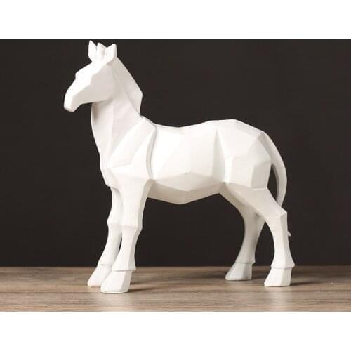 NORDIC RESIN GEOMETRIC ABSTRACT HORSE DECORATION ART HOME LIVINGROOM TABLE FIGURINES CRAFTS OFFICE DESKTOP ACCESSORIES ORNAMENTS