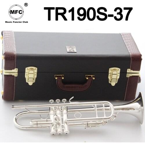 New Music Fancier Club Bb Trumpet TR190S-37 Silver Plated Music Instruments Profesional Trumpets 190S-37 With Case Mouthpiece
