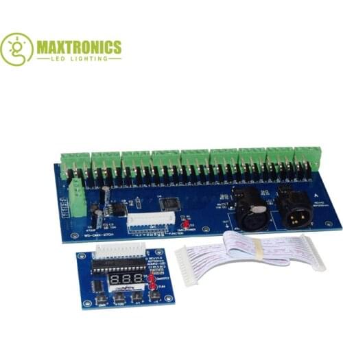2016 new 1pcs DMX-27CH-LED digital display led dimmer 1A*27CH decoder DC12V-24V led RGB controller for led lamp Free shipping