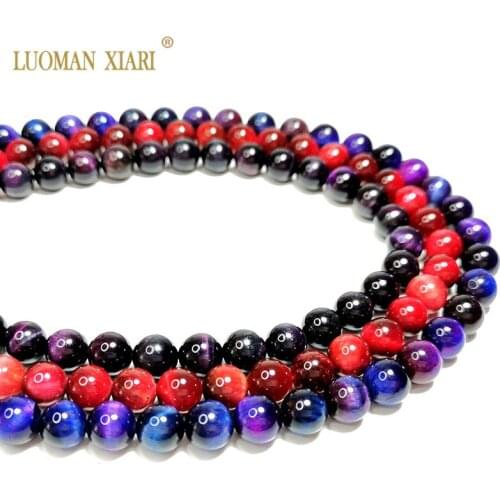 Wholesale New Natural Starry Sky Tiger Eye Round Natural Stone Beads For Jewelry Making Diy Bracelet Necklace 6/8/10mm 1Strand