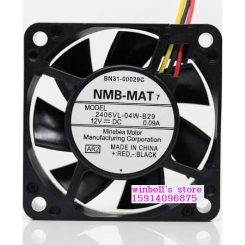 Original 6015 6cm dual ball bearings fan 2406VL-04W-B29 DC12V 0.09A 3wires
