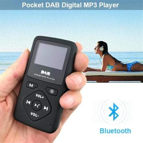 Portable Pocket DAB Radio Digital Bluetooth MP3 Player for Hiking Walking Running Sports with Earphone 174.928MHz - 239.2MHz