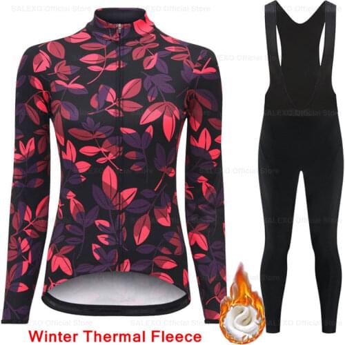 Warm 2022 Winter thermal fleece Cycling Clothes Women Jersey suit outdoor bike MTB clothing Bib Pants set ropa ciclismo hombre