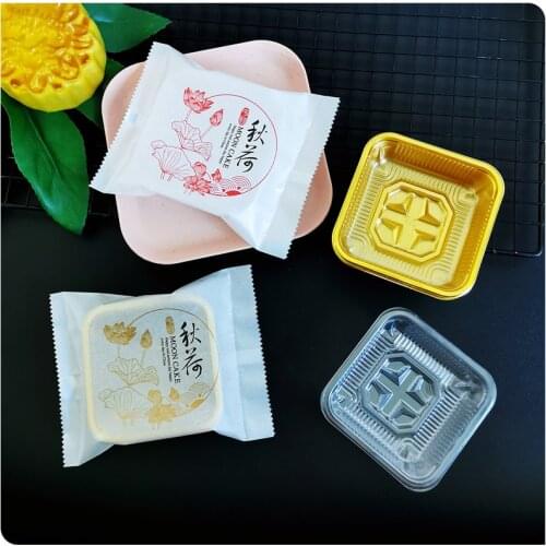 100-125-150g tissue moon cake packaging bags + tray machine seal thickened egg yolk biscuit bag 95-100 sets