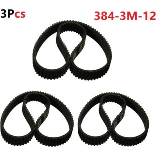 High quality 3PCS Replacement 384mm Length Drive Belt HTD 384-3M-12 Escooter Electric Scooter