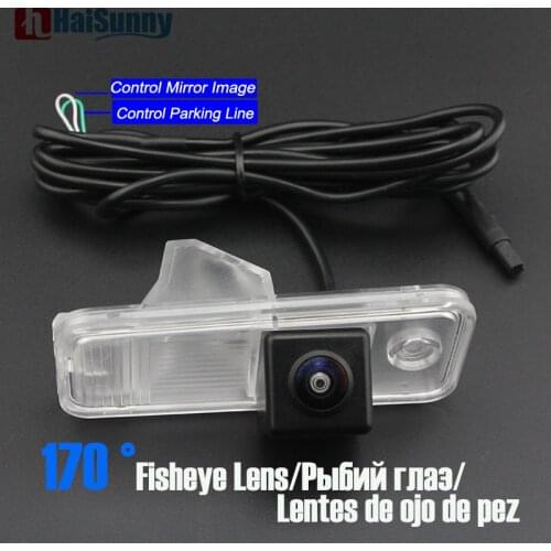 Car Reverse Rear View Safety Camera Fisheye Lens No Parking Line HD CCD Night Vision 170 Deree For Hyundai Santa fe Creta IX25