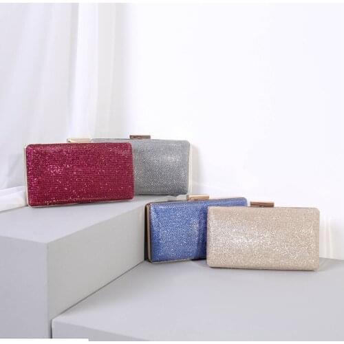 Women Evening bag blue/gold/silver Clutch Bags Wedding Party Dinner Diamond shoulder bags Minaudiere Purses and Handbags purse