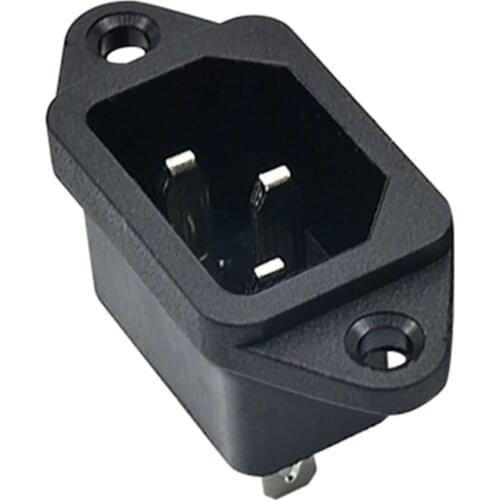 1pc AC 250V 10A IEC320 C14 3 Pin Male Power Cord Inlet Socket