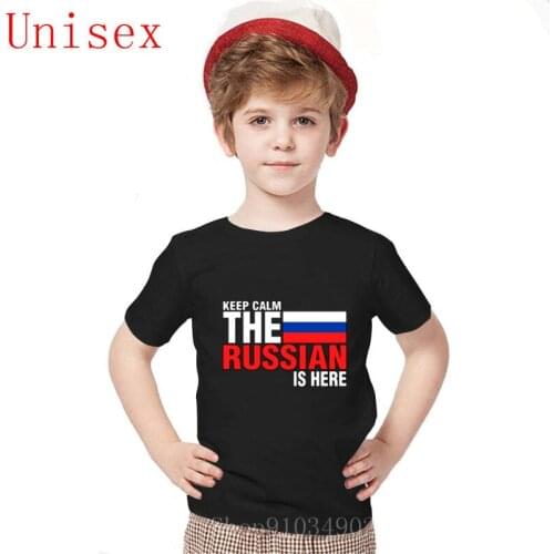2020 Keep Calm Fear The Russian Is Here T Shirt Popular Random irl clothes100% Cotton Short Sleeve Custom children clothes boys
