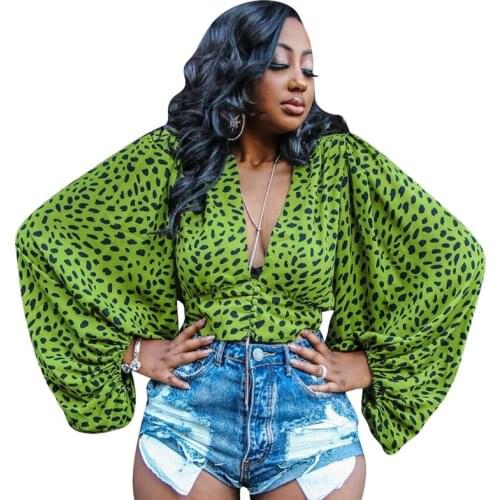 2020 Fashion Summer Women African Tops Long Sleeve Lantern Street Wear V-Neck Sexy T-Shirt Women Tops African Clothes