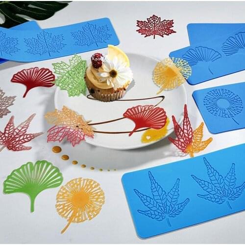 4 Shapes Flower Leaf Silicone Mold Fondant Pad Sugarpaste DIY Cake Decorating Mat Baking Accessories Kitchenware Tools Lace H8X9
