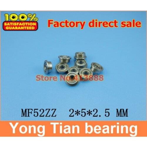 50pcs Free Shipping high quality ABEC-5 Z2V1 flange ball bearings MF52ZZ / LF520ZZ size 2*5*6.2*2.5*0.6 mm