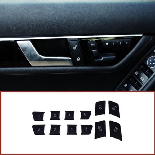 Car Decor Car Door Seats Memory Adjusting Push Button Trim Cover Sticker Fit For Mercedes Benz CLA/GLA/GLK/GLE/CLS/GL/ML/A/B/E