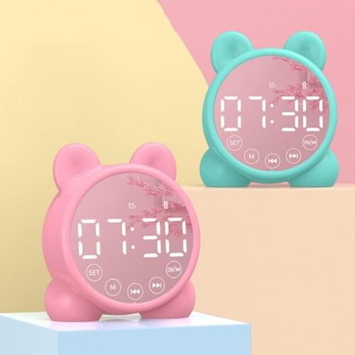 Wireless Clock Speaker USB Smart Digital Alarm Clock Multifunction Bluetooth Wireless Dual Clock Radio Speaker Surface LED Clock