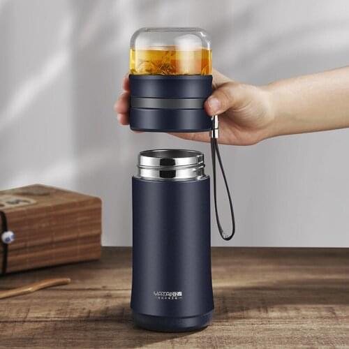 Stainless Steel Water Bottle Tea Filter With Tea Separation Strainer Infuser Portable Thermos Mug Vacuum Flask Cup Drinkware