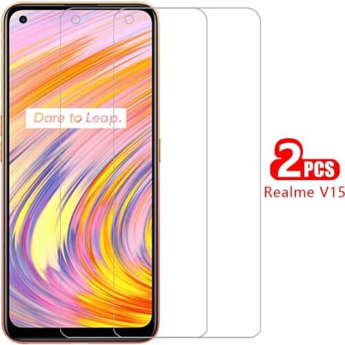 Case on realme v15 5g cover tempered glass screen protector for oppo realmi v 15 15v 6.4 protective phone coque bag accessories