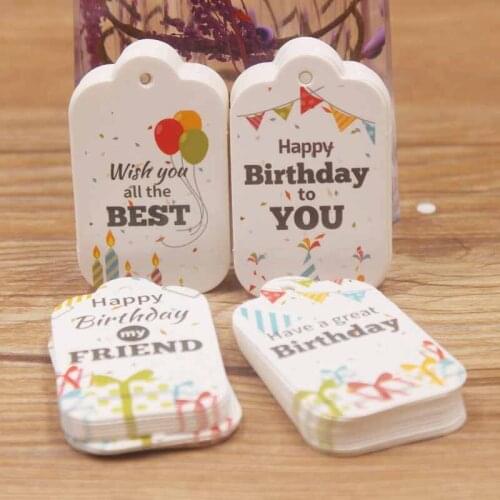100PCS 5*3cm DIY Made Gift Package Kraft Paper Decoration Tag For Birthday Present Gift Package Tag Party Supply