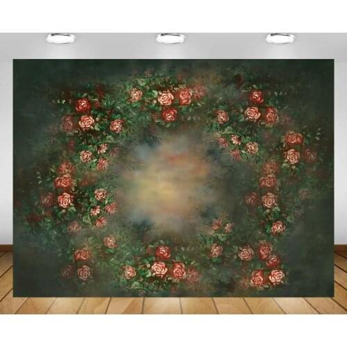 Mehofond Newborn Vintage Pink Floral Backdrop Painting Flower Wedding Baby Portrait Photography Background Photo Studio Props