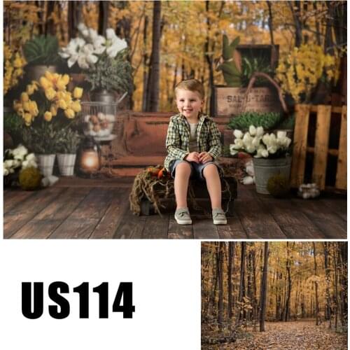 HUAYI Photography Backdrop Newborns Baby Birthday Studio Photo Booth Background Natural Autumn Forest Halloween Backdrop US114