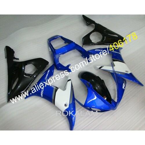 ABS Motorcycle Body For Yamaha YZF R6 2003 2004 YZF-R6 03 04 White Blue Black ABS Fairing KIT (Injection Molding)