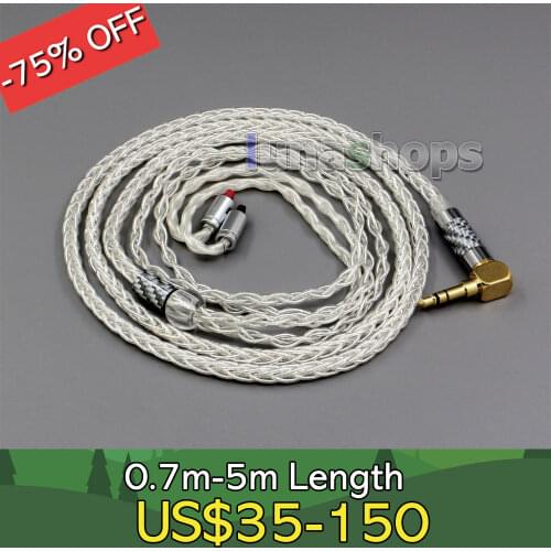 99.99% Pure Silver XLR 3.5mm 2.5mm 4.4mm Earphone Cable For Audio-Technica ATH-IM50 IM70 IM01 IM02 IM03 LN006345