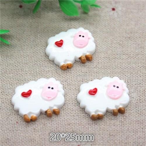 10pcs Kawaii Resin Animal Little Sheep Flatback Cabochon Charm DIY Phone/Craft Decoration,20*25mm