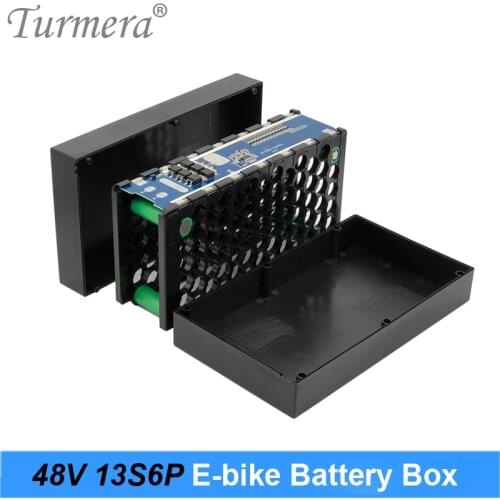 Turmera 48V E-bike Battery Storage Box 13S 20A BMS Balance Include Holder and Nickel For 13S6P 18650 Electric Bike Batteries Use