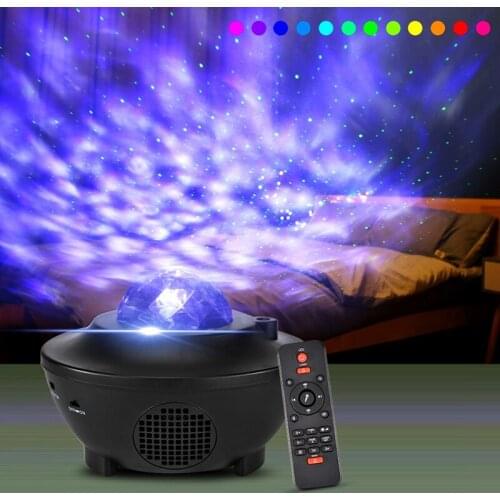 Colorful Smart Starry Projection Lamp Sky Night Light Table Lamp Blueteeth USB Voice Control Music Player for Kid Children Gift