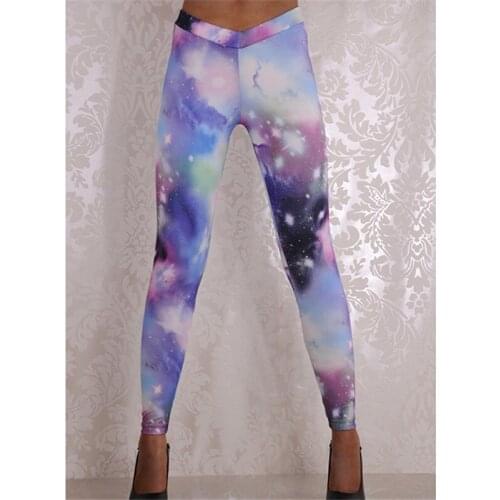 Women Fantasy Tye Dye Print Fitness Trouser Leggings Pants for Women Galaxy Slim Elastic Seamless Jeggings Leggins Push Up Mujer