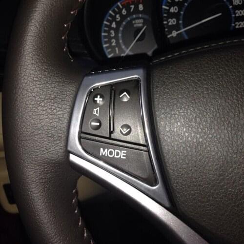 For Toyota Vios/Yaris sedan 2014 2015 2016 ABS Matte Steering wheel Button frame Cover Trim Car Styling Accessories 2pcs