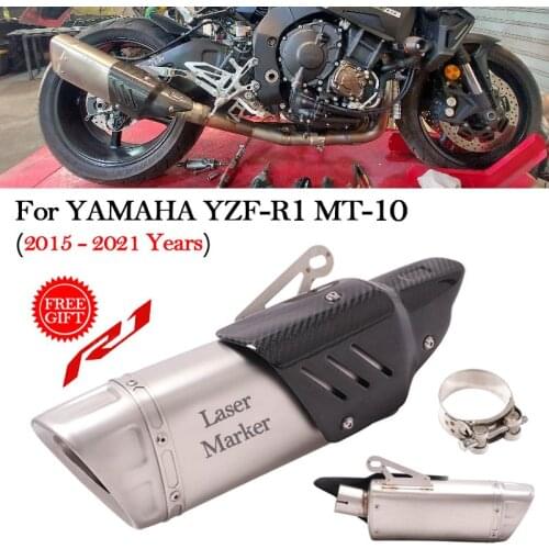 Slip On Motorcycle Exhaust Modified Muffler Escape Moto Middle Connect Mid Link Pipe For YAMAHA YZF-R1 MT-10 R1 MT10 2015 - 2021