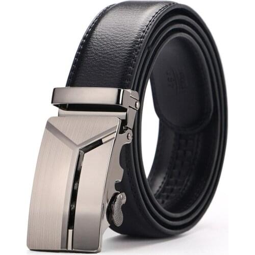 Men 2019 Luxury Cow Genuine Leather Belts For Men Good Quality Mens Auto Belt Ceinture Homme Luxe Marque Black Brown Belt