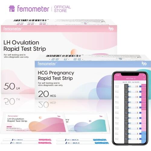 50+20 Pcs/Set Femometer Ovulation Test Strips Combo LH Tests Strips Kit 99% Accuracy Sensitive Fertility Predictor