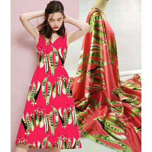 New Pink flowers view inkjet printed silk fabric spandex 97% silk romantic night wedding/party dress fabric