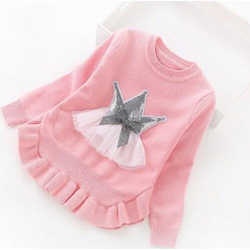 2020 New Fashion Children Clothing 2-6years Girls Sweater O-neck Pullover Girls Sweaters