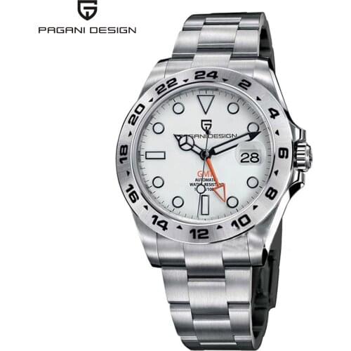 2021 PAGANI DESIGN New GMT 42mm Mens Mechanical Watch Stainless Steel Sports Waterproof Automatic Wristwatch Relogio Masculino