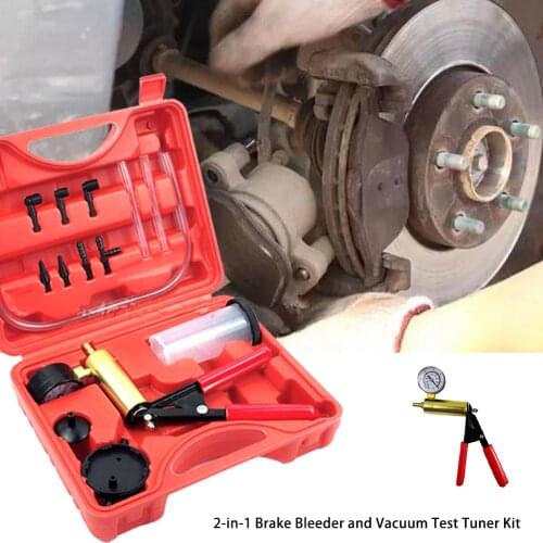 New 2019 2-in-1 Brake Bleeder Vacuum Pump Test Tuner Kit Fir For Brake Oil Replacement Tool Manual Diagnostic Tool