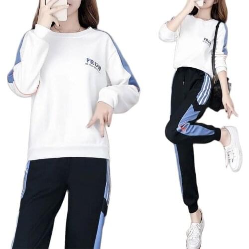 New Plus Velvet Sports Suit Womens Clothing Summer 2021 Fashion Autumn And Winter Clothing Korean Casual Two Piece Set Women