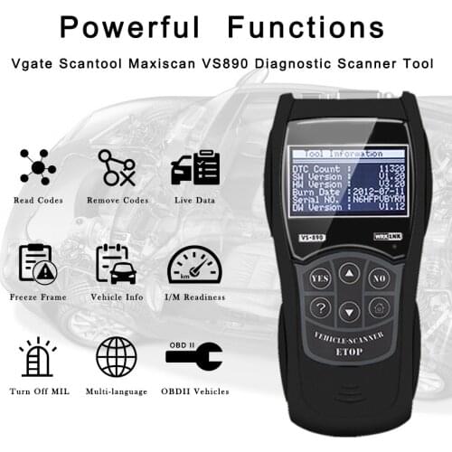 Newly Vgate VS890 OBD2 Scanner VS-890 OBDII Code Reader Support OBD OBDII CAN Protocols 13 Languages Better ELM327 AD310
