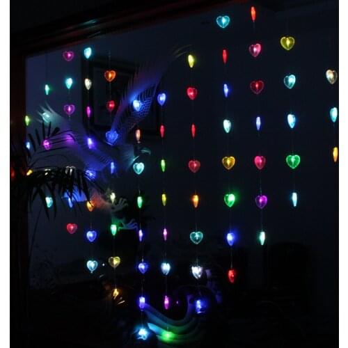 Wholesale of holiday lights Christmas LED garden decoration curtain ice flash lamp heart