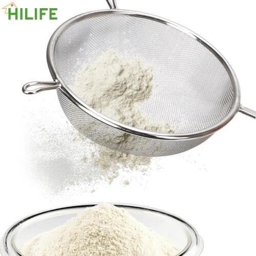Flour Sieve Kitchen Tool Stainless Steel Fine Mesh Strainer Handheld Screen Mesh Oil Strainer Colander Food Fruit Juice Filter