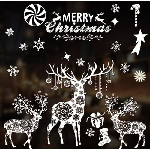 Christmas Snowflake Window Stickers Reusable Static Cling Glass Without Glue Sticker For Bath Window Party Festival Decoration