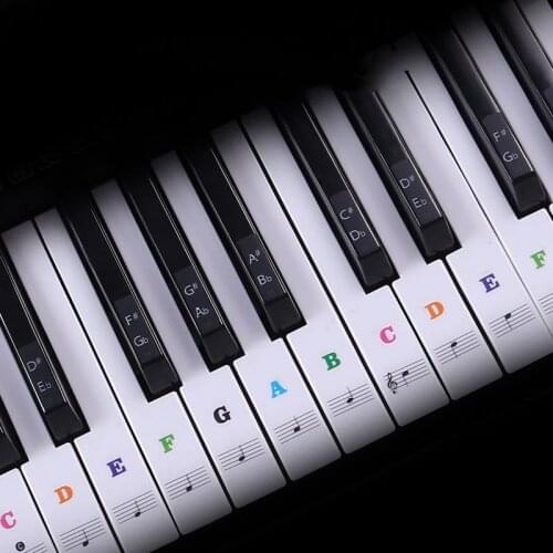 Detachable Music Decal Notes Piano Keyboard Transparent Stickers 54/61/88 Key Electronic Musical Instruments Spectrum Symbol New