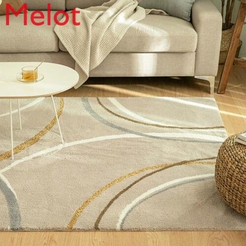 Modern Minimalist Living Room Carpet Nordic Thickened Carpet Home Large Area Geometric Customizable Machine Washable Floor Mat